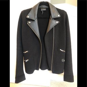 The Kooples leather and knit jacket size medium